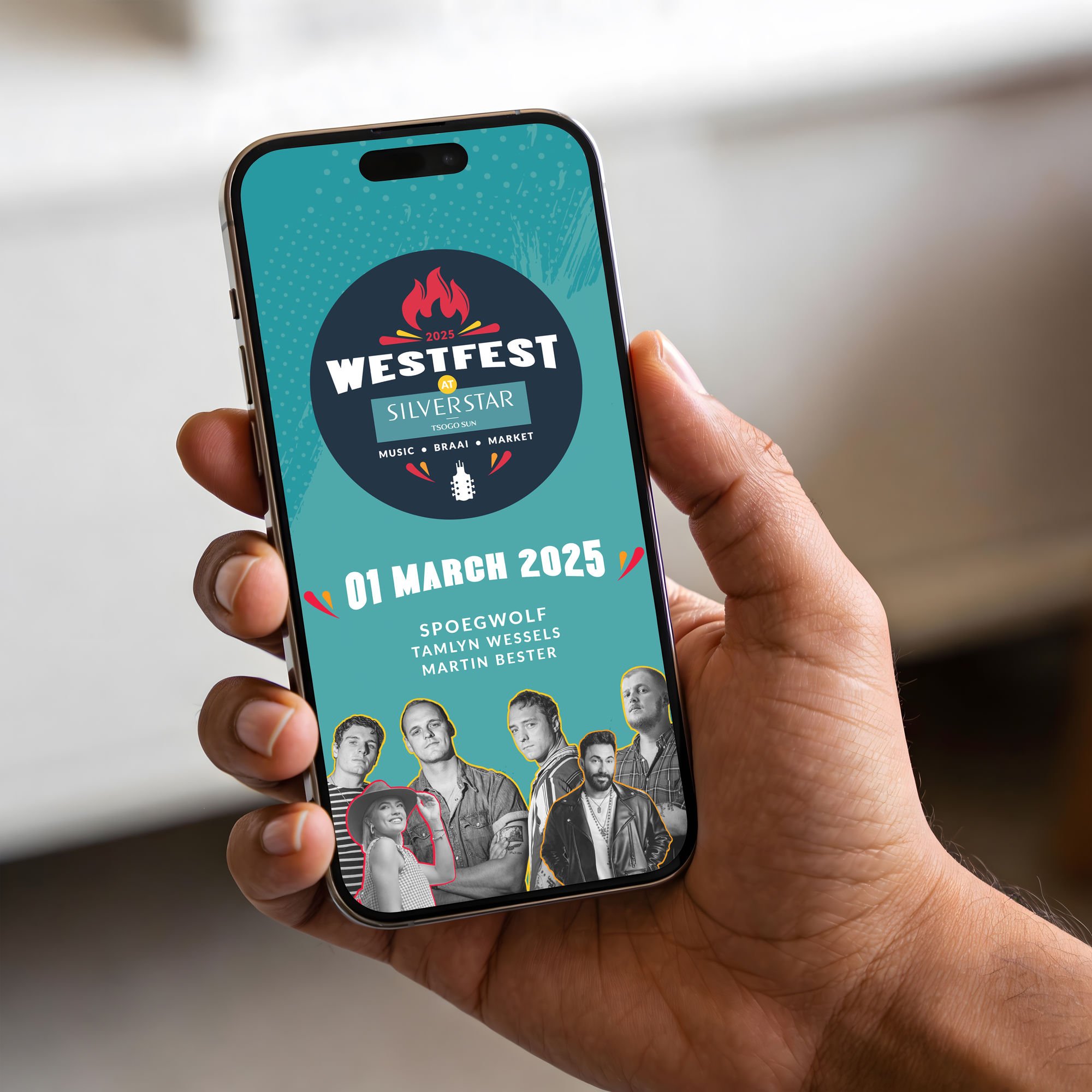 WestFest at Silverstar event creative on a phone for Chaos Theory, by Druff Agency