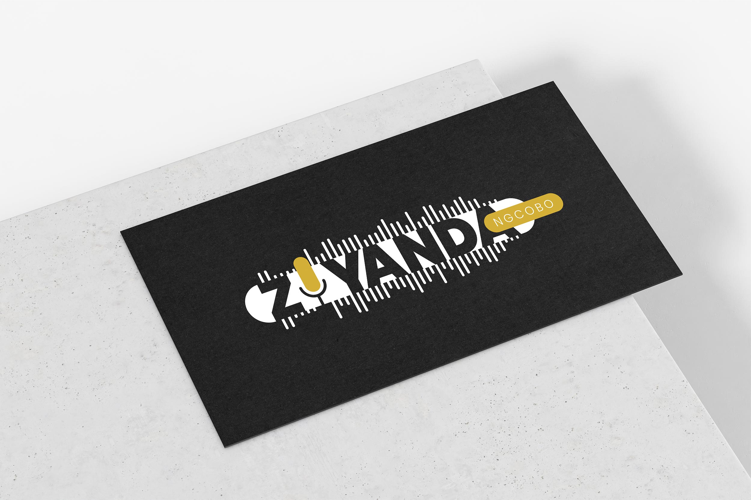 Ziyanda speaker identity on a business card for The Speakery, by Druff Agency