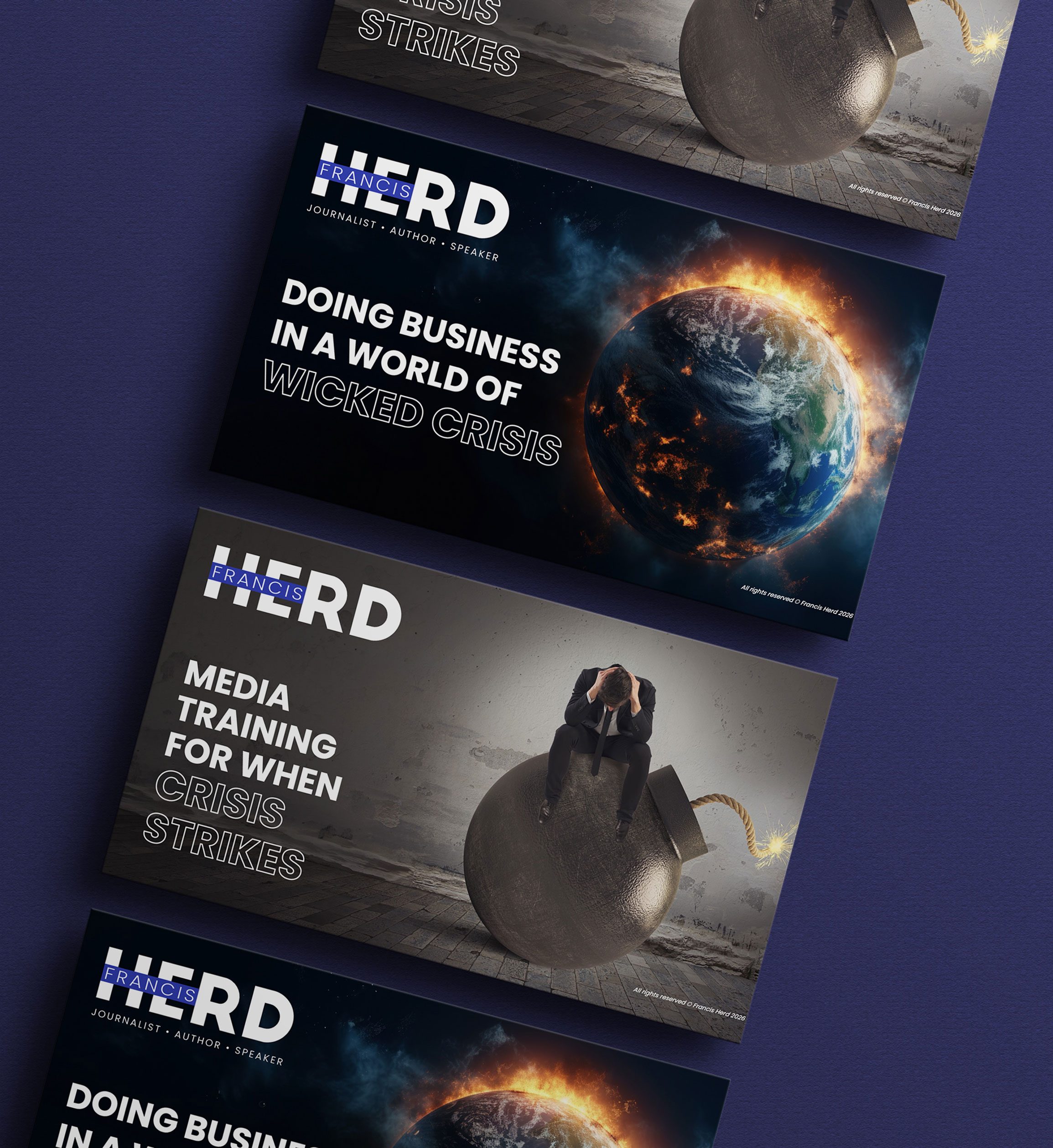 Francis Herd presentation design for The Speakery, by Druff Agency Pretoria