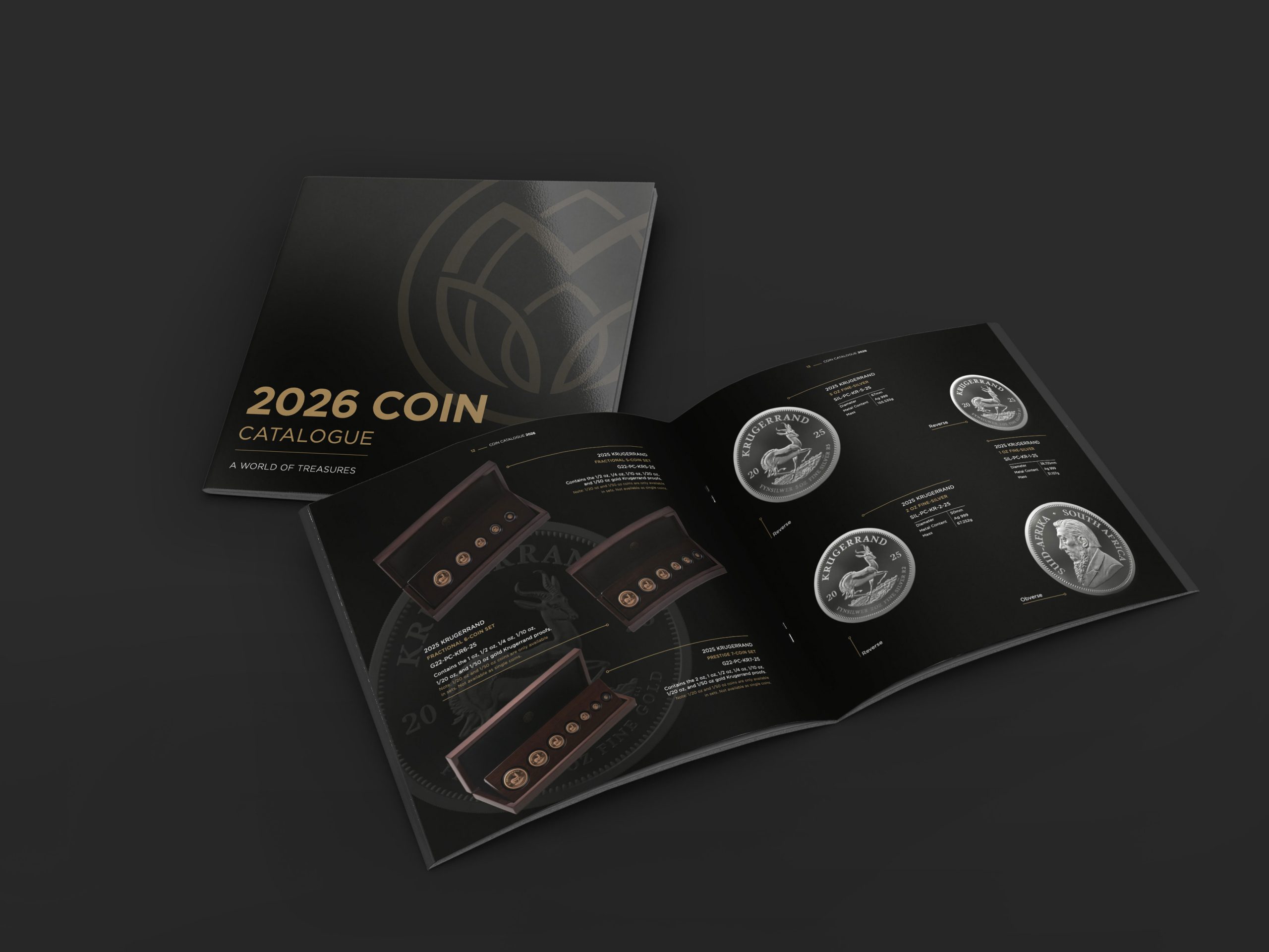 Brochure design for the South African Mint, by Druff Agency Pretoria