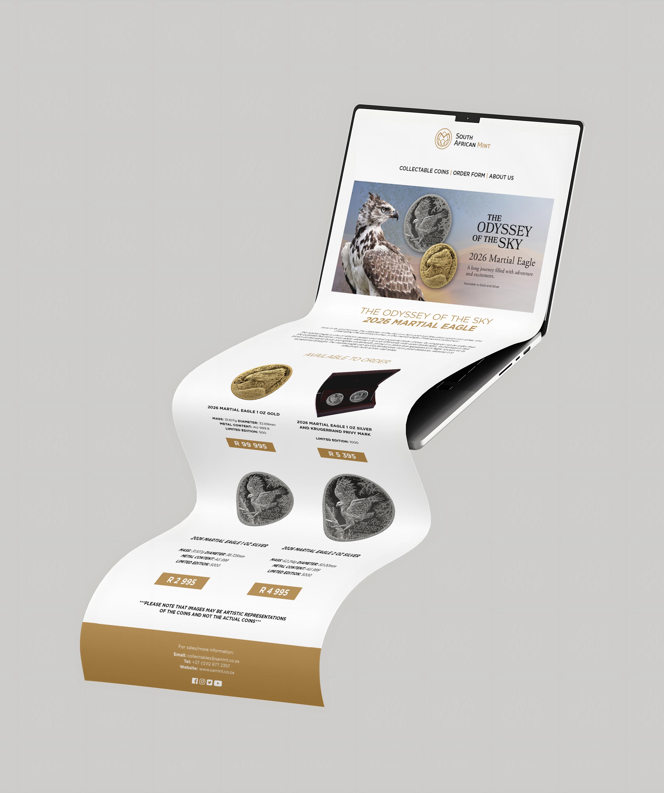 Odyssey of the Sky collectible coin mailer and order form for the South African Mint, by Druff Agency Pretoria