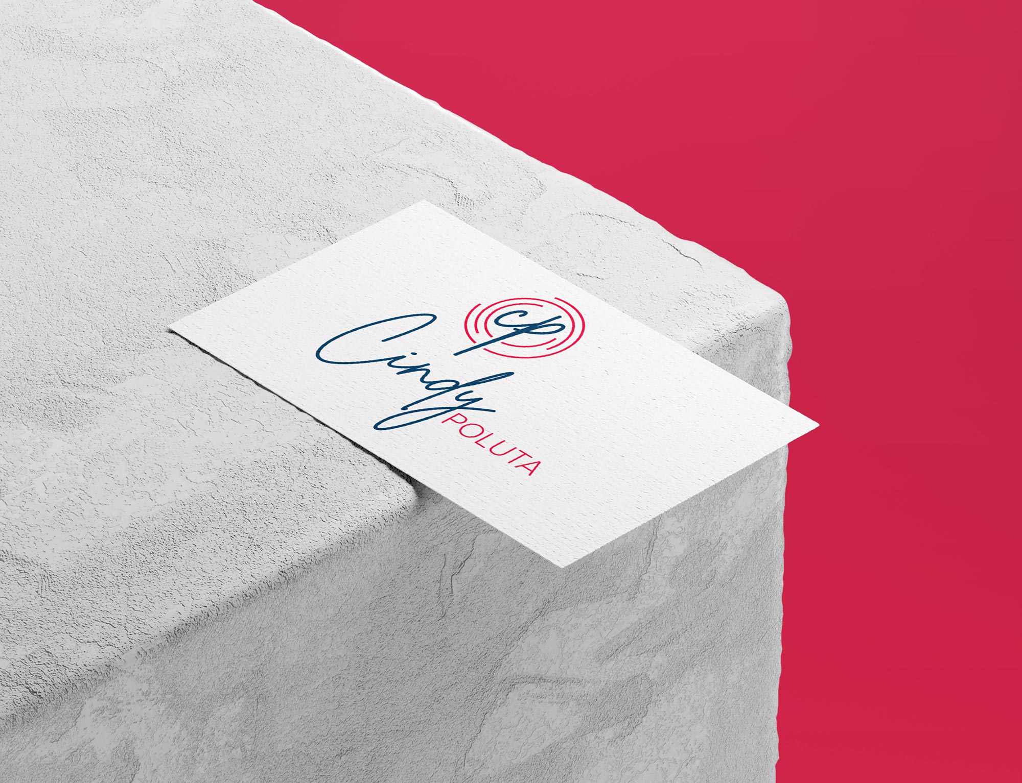 Cindy Poluta identity on a business card for The Speakery, by Druff Agency Pretoria